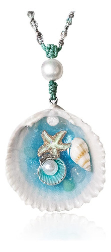 Collar De Concha De Estrella De Mar Con Colgante De Océano N