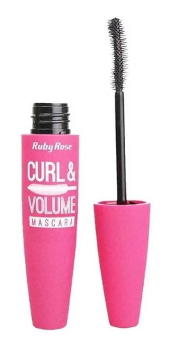 Imagem 1 de 2 de Máscara para cílios Ruby Rose Curl & Volume 9ml cor preto 1 unidade