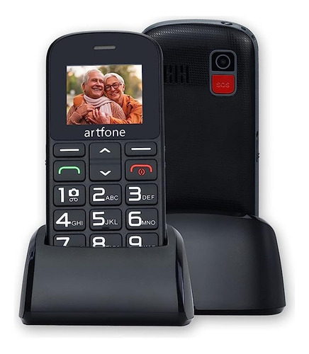 Artfone Cs182 Telefonos Celulares Para Personas Mayores Con Sos Botón, Radio Fm, Con Una Base De Carga,gran Teclado, Gran Volumen