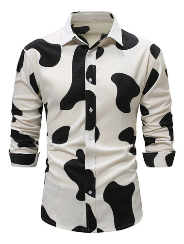 Camisa Masculina De Flanela Con Estampado De Vaca Parklees