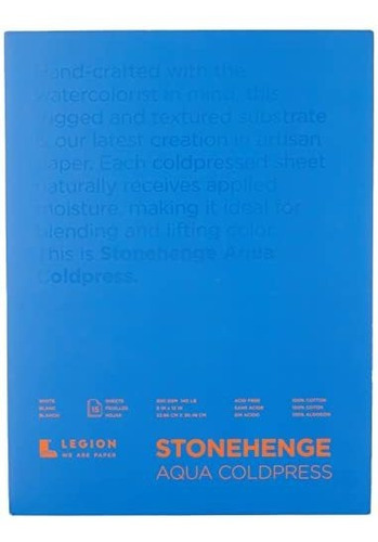 Bloc Acuarela Legion Stonehenge Aqua, 140 G/m2, 23x30 Cm, 15