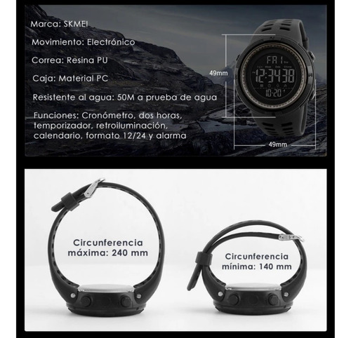 Reloj Digital Deportivo Skmei 1250 Sumergible - Resistente®