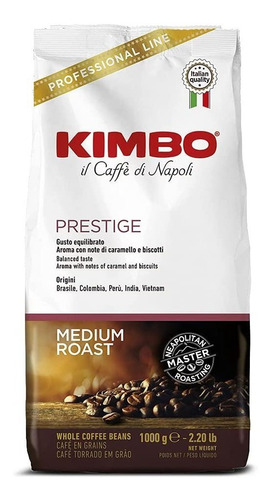 Café Kimbo En Grano Pretige 1kg 80% Arábica 20% Robusta