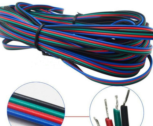 5 M Cables De 4 Hilos Para Tira Led Rgb Multicolor 5050  