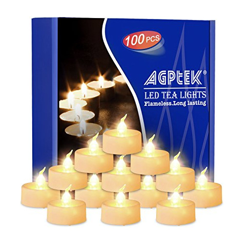 Velas De Té Parpadeo, Paquete De 100 Velas Led Parpade...