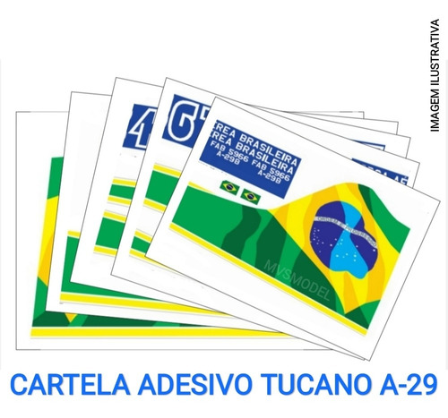Tucano A-29 Cartela Adesivo Econômico Impresso.