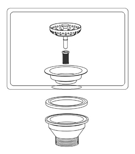 Válvula Americana Escoamento P/ Pia Cozinha 3.1/2 Aço Inox Acabamento Polido brilhante Cor Prateado