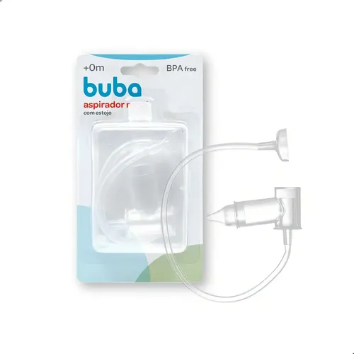 Aspirador Nasal Manual Buba Incolor ​Com Estojo 2 Bicos Antibacteriano