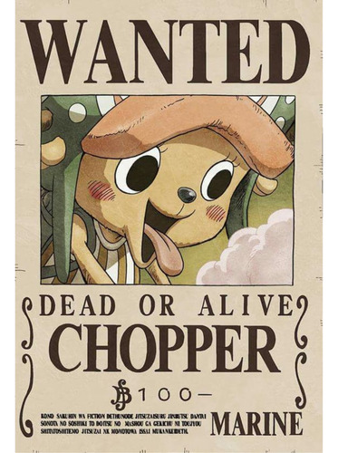 Anime Wanted Cuadro 29x19 Mdf One Piece Tony Chopper 100