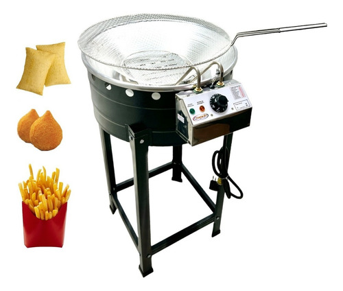 Fritadeira Industrial Elétrica Master Profissional 10l Cor Preto 110v