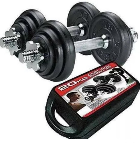 Mancuernas 20kg/40lb / Pesas Gym Kit  Antideslizante Estuche