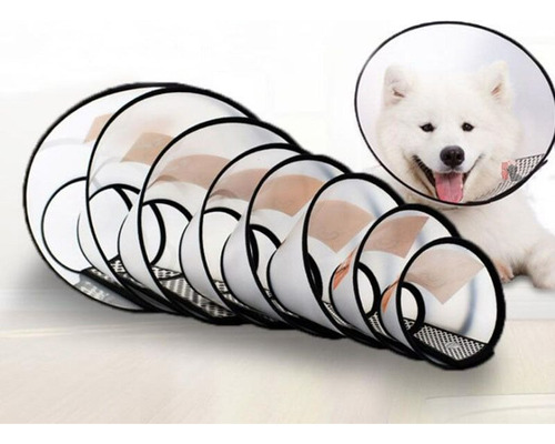 Colar Cirúrgico Elizabetano Para Cães Cachorros Do N1 Ao N7 Cor Transparente Tamanho da coleira Colar nº 3 (28-35 cm pescoço)