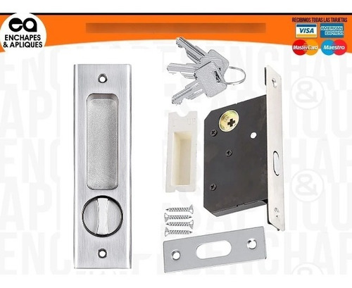 Imagen 4 de 8 de Cerradura Incrustar De Lujo Pico Loro Puertas Corredizas