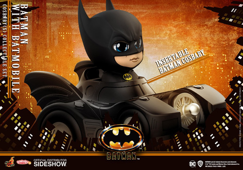 Batman 1989 C/ Batimovil Michael Keaton Cosbaby Hot Toys 