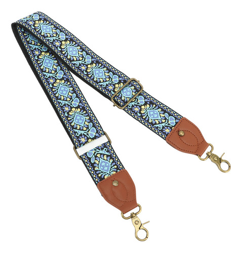 // Correa De Cámara De Estilo Étnico Azul, Tejida Retro,
