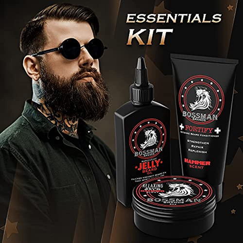 Bossman Essentials Beard Kit - Fabricado En Ee. Uu. - Aceite
