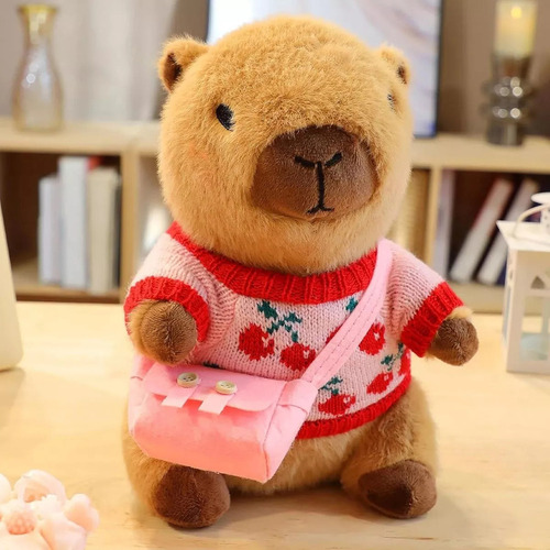 Ning A Peluche Capibara Con 9 Piezas De Ropa Y