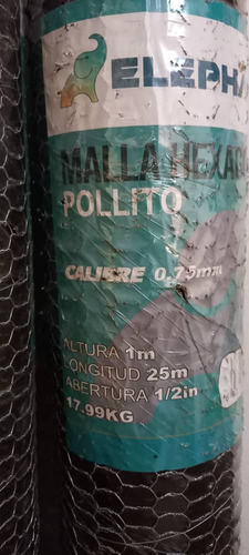 Malla Pollito Rollo De 25metros Y 1m De Altura De   1/2  