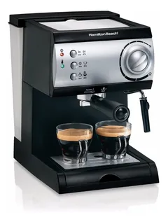 Cafetera De Expreso Y Capuchino Para 2 Tazas 15 Bares Negra/plata Hamilton Beach 40715