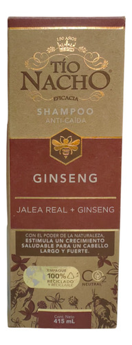 Shampoo Tío Nacho Anti-caída Ginseng + Jalea Real 415 Ml