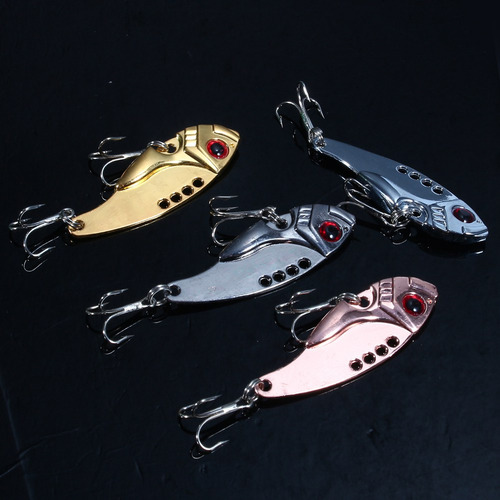 Hook 4pcs 11g 55mm Metal Vib Fishing Lures Crank Baits Red