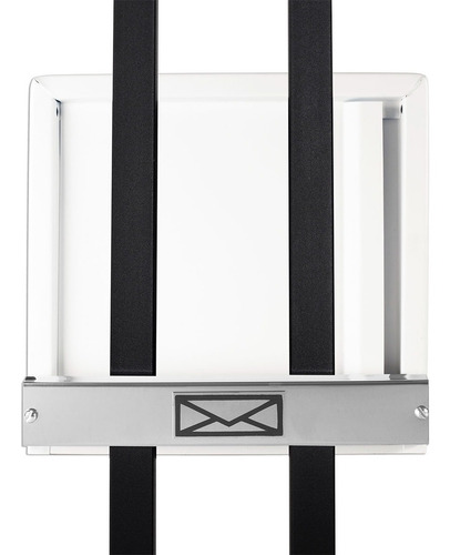 13 Caixa De Correio Grade Vertical Branca Fosca Tarja Inox Cor Branco Fosco