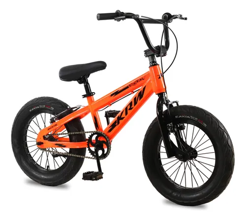 Bicicleta Krw Infantil Aro 16 Bigboy Aço Carbono Freio M16 Cor Laranja/Preto