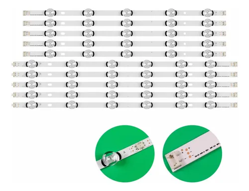 Kit Ap De 10 Tiras Led 55lb5800 55lb5830 55lb6100 55lb6500