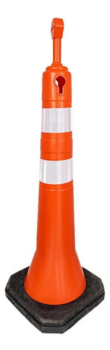 Cone Balizador Top 1,10m Faixa Refletiva Laranja E Branco