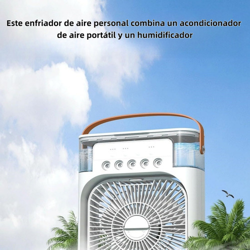 Ventiladores Portátiles Con Humidificador Para Escritorio 26 Cm 50 Blanco Blanco Plástico 3
