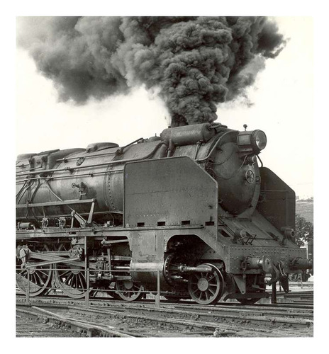 Vinilo 20x20cm Locomotora Trenes Ferrovias Anden Viaje P2