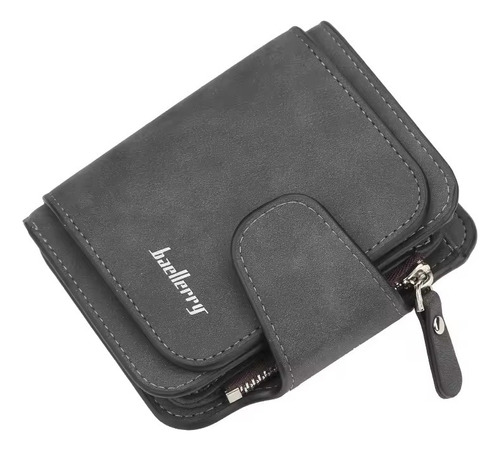 Billetera Plegable De Cuero Cartera Con Cremallera De Mujer