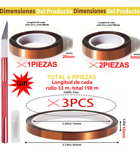 Kit 6 Pzs Thermal Cinte For Sublimation Sublimation