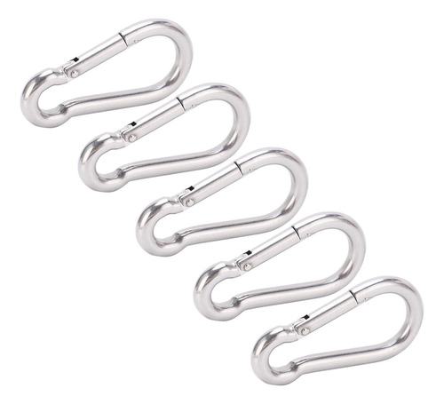 Clip De Mosquetón Spring Snap Hook, 5 Piezas, 80 Mm, Acero I