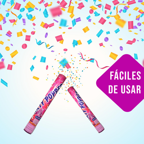 Confeti Lanzador Bazuca Para Fiestas Eventos 50cm 3 Piezas