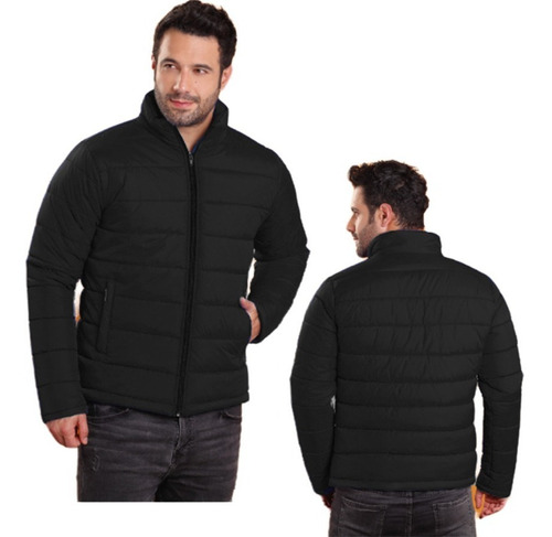 Imagen 2 de 4 de Chaqueta Hombre Acolchada Impermeable Invierno Abrigo Moda Masculina Cuello Alto Liviana Urbana Ropa De Calle Calidad Premium