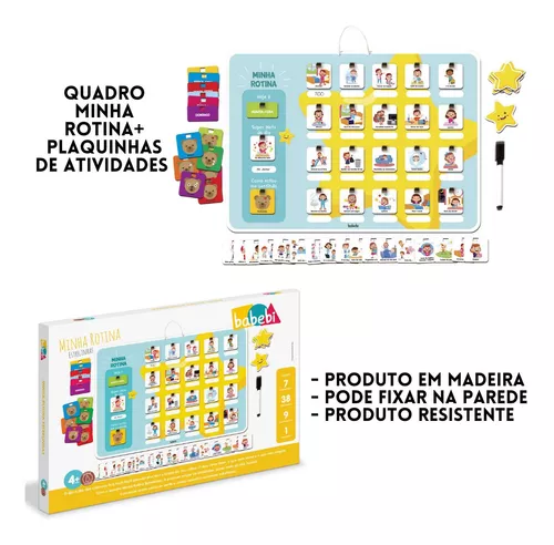 Minha Rotina - Jogo Divertido para o dia-a-dia - Brinquedos Educativos  Pedagógicos de Madeira