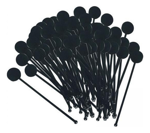 4 X 100 Agitadores De Café, Paletas Para Mezclar, Negro
