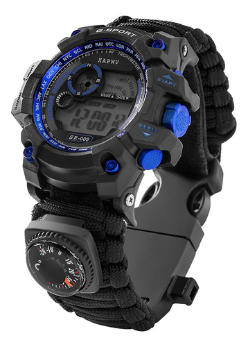 Reloj Deportivo De Supervivencia Digital 6 En 1 Con Paracord
