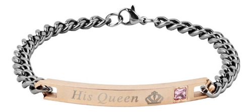 Pulsera Ajustable De Acero Inoxidable Para Pareja His Queen