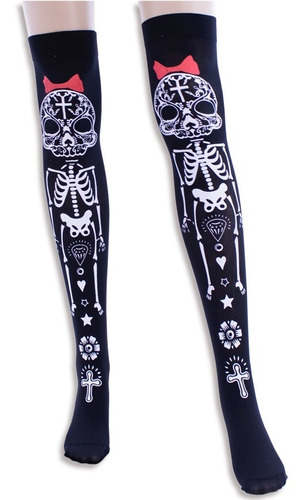 Medias Halloween Catrina Calaverita Dama