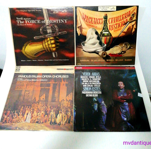 4 Disco Vinilo Musica Clasica Opera Coros, Arias Verdi 