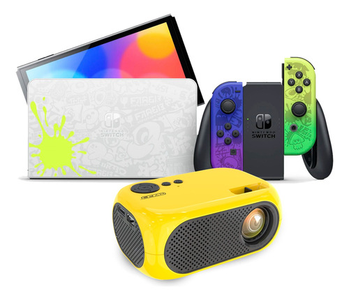 Nintendo Switch Oled Splatoon 3 64gb Más Proyector Amarillo