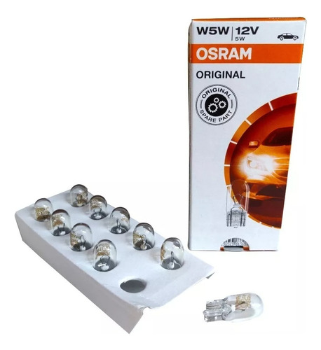 Caja Con 10 Focos Osram Original W5w 12v 5w