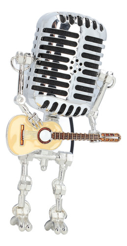 Robot Con Micrófono Metálico Que Sostiene La Guitarra, Estil