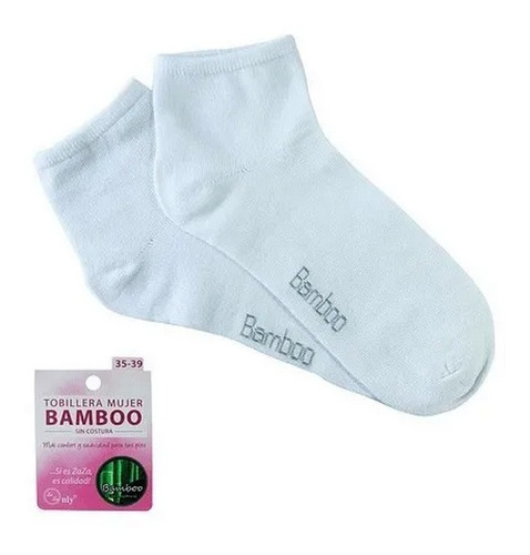 6 Pares Tobillera Mujer Bambu Suavidad 35 Al 39 Blancas