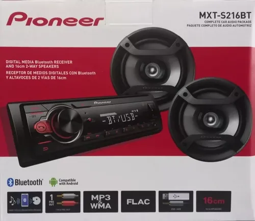Combo Bluetooth Pioneer Mxt-s216bt + 2 Parlantes 16 Cm