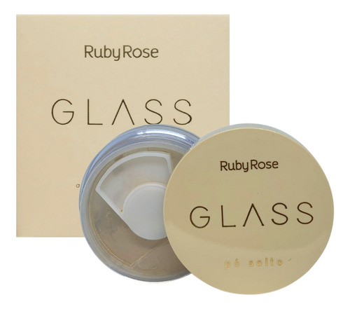 Base de maquiagem em pó Ruby Rose Glass Pó Facial Translúcido Solto tom cor - 15mL 15g
