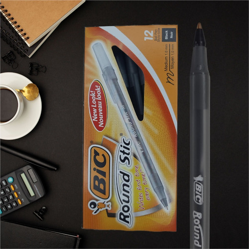 Imagen 5 de 7 de Lapicera Bolígrafo Bic Rondo Round Stic Negro Caja X12