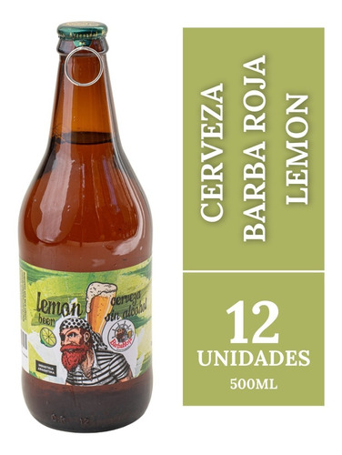 Cerveza Barba Roja Lemon Sin Alcohol Botella 500ml Pack X 12